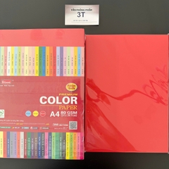 Giấy A4 80GSM (giấy mềm) PGrand màu ĐỎ
