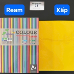 Giấy A4 80GSM (giấy mềm) SUMMER màu VÀNG CHANH