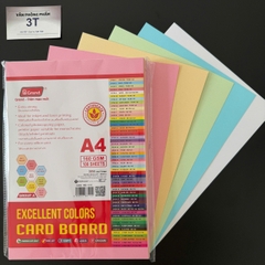 Giấy bìa A4 160GSM (giấy cứng) PGrand màu Pastel Hồng Vàng Xanh Lá Xanh Biển Trắng