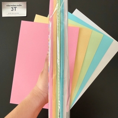 Giấy bìa A4 160GSM (giấy cứng) PGrand màu Pastel Hồng Vàng Xanh Lá Xanh Biển Trắng