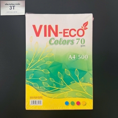 Giấy A4 70GSM (giấy mềm) Vin-Eco màu HỒNG