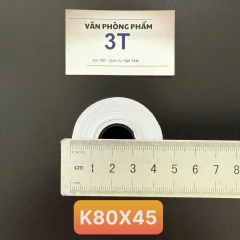 Giấy in nhiệt Limi K80 lõi nhỏ 19mm chuẩn kích thước (Dùng cho máy in nhiệt Thu Ngân)