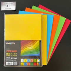 Giấy bìa A4 160GSM (giấy cứng) VI.COLOR trộn 5 màu VÀNG CHANH XANH DƯƠNG CAM XANH LÁ ĐỎ
