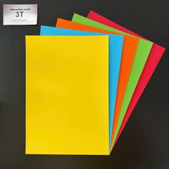 Giấy bìa A4 160GSM (giấy cứng) VI.COLOR trộn 5 màu VÀNG CHANH XANH DƯƠNG CAM XANH LÁ ĐỎ