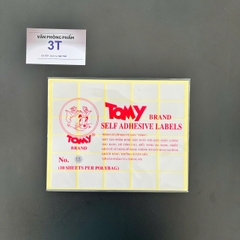 Sticker (decal) Tomy 105 A5 (Chữ nhật 25x37mm, 30 tem/tờ, 10 tờ/xấp)