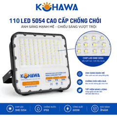 ĐÈN PHA CHỐNG CHÓI CAO CẤP NĂNG LƯỢNG MẶT TRỜI KOHAWA 600W