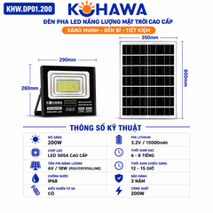 ĐÈN PHA LED CAO CẤP NĂNG LƯỢNG MẶT TRỜI KOHAWA 200W