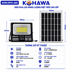 ĐÈN PHA LED CAO CẤP NĂNG LƯỢNG MẶT TRỜI KOHAWA 600W