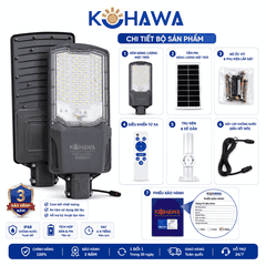 ĐÈN ĐƯỜNG BÀN CHẢI CAO CẤP NĂNG LƯỢNG MẶT TRỜI KOHAWA 600W