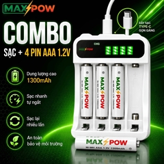 Combo 1 Sạc + 4 pin 1300mAh(AAA)