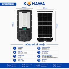 ĐÈN ĐƯỜNG LIỀN THỂ CAO CẤP NĂNG LƯỢNG MẶT TRỜI KOHAWA 800W