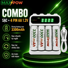 Combo 1 Sạc + 4 pin 3300mAh(AA)