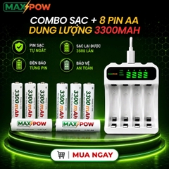 Combo 1 Sạc + 8 pin 3300mAh(AA)