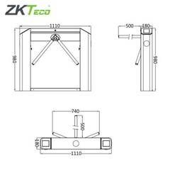Cổng xoay 3 càng  Zkteco TS2000 Pro