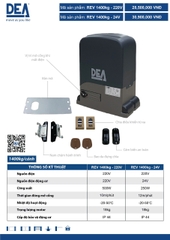 Motor cổng lùa Dea Rev24 230V 1400kg