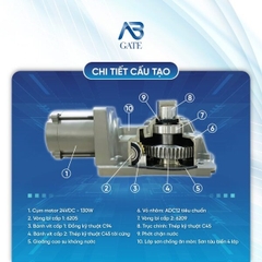 Motor cổng âm sàn AB Gate 24v 800kg