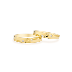 Nhẫn cưới vàng 18k đính kim cương tự nhiên