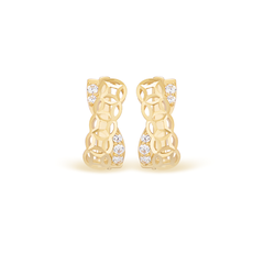 Bông tai vàng 18K đính đá Sapphire
