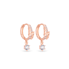 Bông tai vàng hồng 18K đính đá Ruby