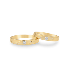 Nhẫn cưới vàng 14k đính đá CZ cao cấp