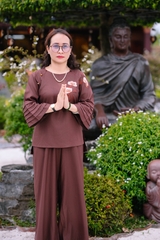 Bộ Nút Ngọc Tay Tầng Vải Linen Ấn