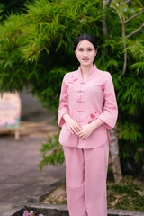Bộ Cổ Tàu Thêu Sen Vải Kate