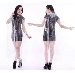 Áo mưa choàng trong suốt cánh dơi 1 đầu thủ đô xanh