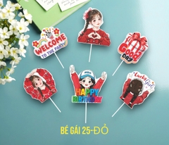 SET CẮM GIẤY BÉ GÁI 25 ĐỎ