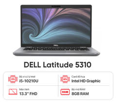 Laptop cũ [99%] Dell Latitude 5310 2 in 1 (i5-10310U | 8GB | 256GB | 13.3 inch FHD Xoay gập cảm ứng | Bạc) Tặng túi + Chuột * BẢO HÀNH 03 THÁNG *
