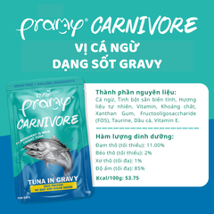 Pate Cho Mèo PRAMY CARNIVORE Vị Cá Ngừ Dạng Sốt Gravy 70g