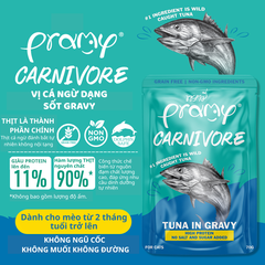 Pate Cho Mèo PRAMY CARNIVORE Vị Cá Ngừ Dạng Sốt Gravy 70g