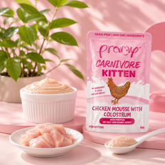 Pate Mèo Con PRAMY CARNIVORE Kitten Vị Gà Và Sữa Non Dạng Mousse Mềm Mịn 70g