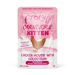 Pate Mèo Con PRAMY CARNIVORE Kitten Vị Gà Và Sữa Non Dạng Mousse Mềm Mịn 70g