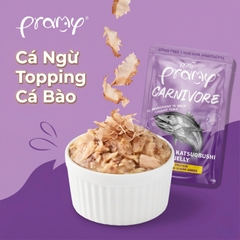 Pate Cho Mèo PRAMY CARNIVORE Vị Cá Ngừ Topping Cá Ngừ Bào Katsuobushi Dạng Thạch Jelly 70g