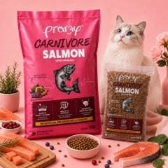 Hạt cho mèo giàu đạm PRAMY CARNIVORE Vị Cá Hồi 7kg
