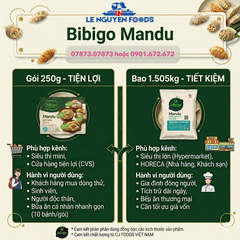 Mandu thịt & bắp CJ Bibigo (42v /1.505kg / Gói)