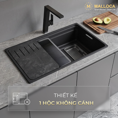 Chậu Rửa Chén 1 hố Inox 304 Malloca VOLCANIC MS7743GR - Ảnh nhỏ 3
