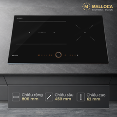 Bếp từ kết hợp hồng ngoại 3 vùng nấu 80cm Malloca MIR9021ES - Ảnh nhỏ 2