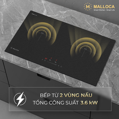 Bếp từ 2 vùng nấu 73cm (Mặt kính Malloca DuraGlass chống trầy xước) - Ảnh nhỏ 4