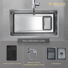 Chậu rửa chén 1 hố Inox 304 Malloca SILVER MS7743SI - Ảnh nhỏ 4
