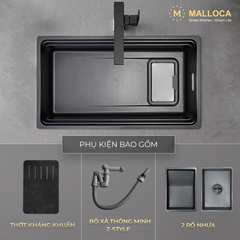 Chậu Rửa Chén 1 hố Inox 304 Malloca VOLCANIC MS7743GR - Ảnh nhỏ 4
