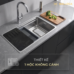Chậu rửa chén 1 hố Inox 304 Malloca SILVER MS7743SI - Ảnh nhỏ 5