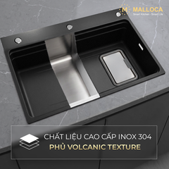 Chậu Rửa Chén 1 hố Inox 304 Malloca VOLCANIC MS7750GR - Ảnh nhỏ 6
