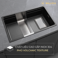Chậu Rửa Chén 1 hố Inox 304 Malloca VOLCANIC MS7743GR - Ảnh nhỏ 5