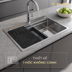 Chậu Rửa Chén 1 hố Inox 304 Silver kích thước 77cm Malloca Silver MS7750SI - Ảnh nhỏ 5
