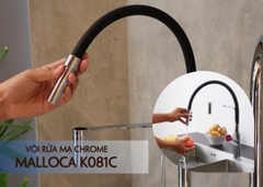 Vòi rửa chén nóng lạnh Malloca K081C / Đồng thau mạ chrome, dây Silicone - Ảnh nhỏ 4
