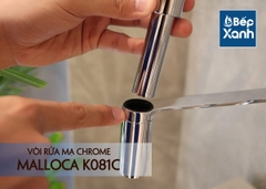 Vòi rửa chén nóng lạnh Malloca K081C / Đồng thau mạ chrome, dây Silicone - Ảnh nhỏ 16