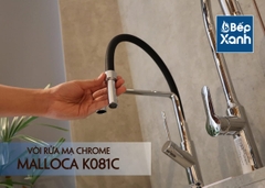 Vòi rửa chén nóng lạnh Malloca K081C / Đồng thau mạ chrome, dây Silicone - Ảnh nhỏ 18