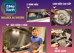 Bếp gas âm 2 vùng nấu Malloca AS 9402BG/ Màu đen + Xanh - Ảnh nhỏ 11