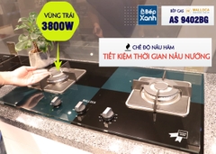Bếp gas âm 2 vùng nấu Malloca AS 9402BG/ Màu đen + Xanh - Ảnh nhỏ 12